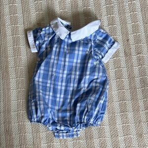 Little English Blue and White Plaid One Piece